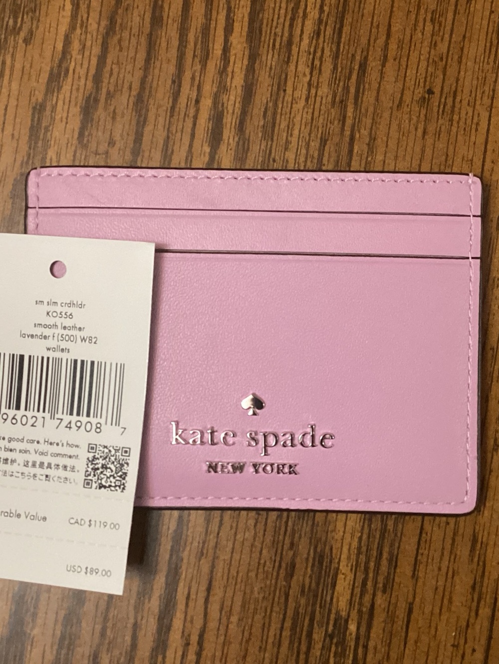 Kate Spade Card Holder in Lavender Frost NWT, With Dust Bag